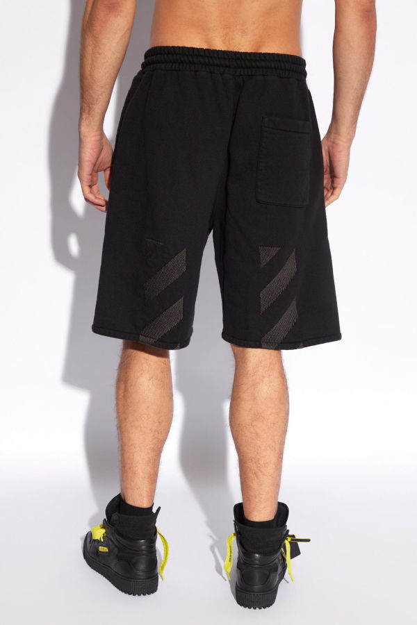 Off-White Cotton Shorts - Black