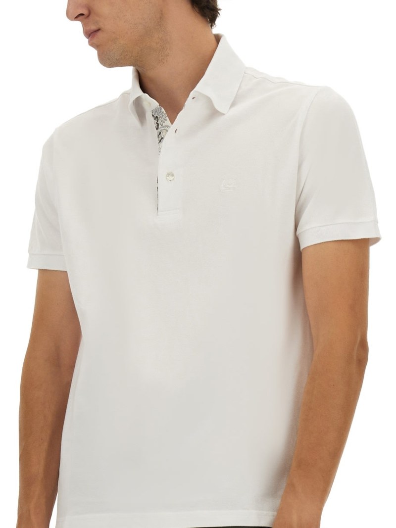 Etro Polo Shirt With Embroidered Pegasus - White