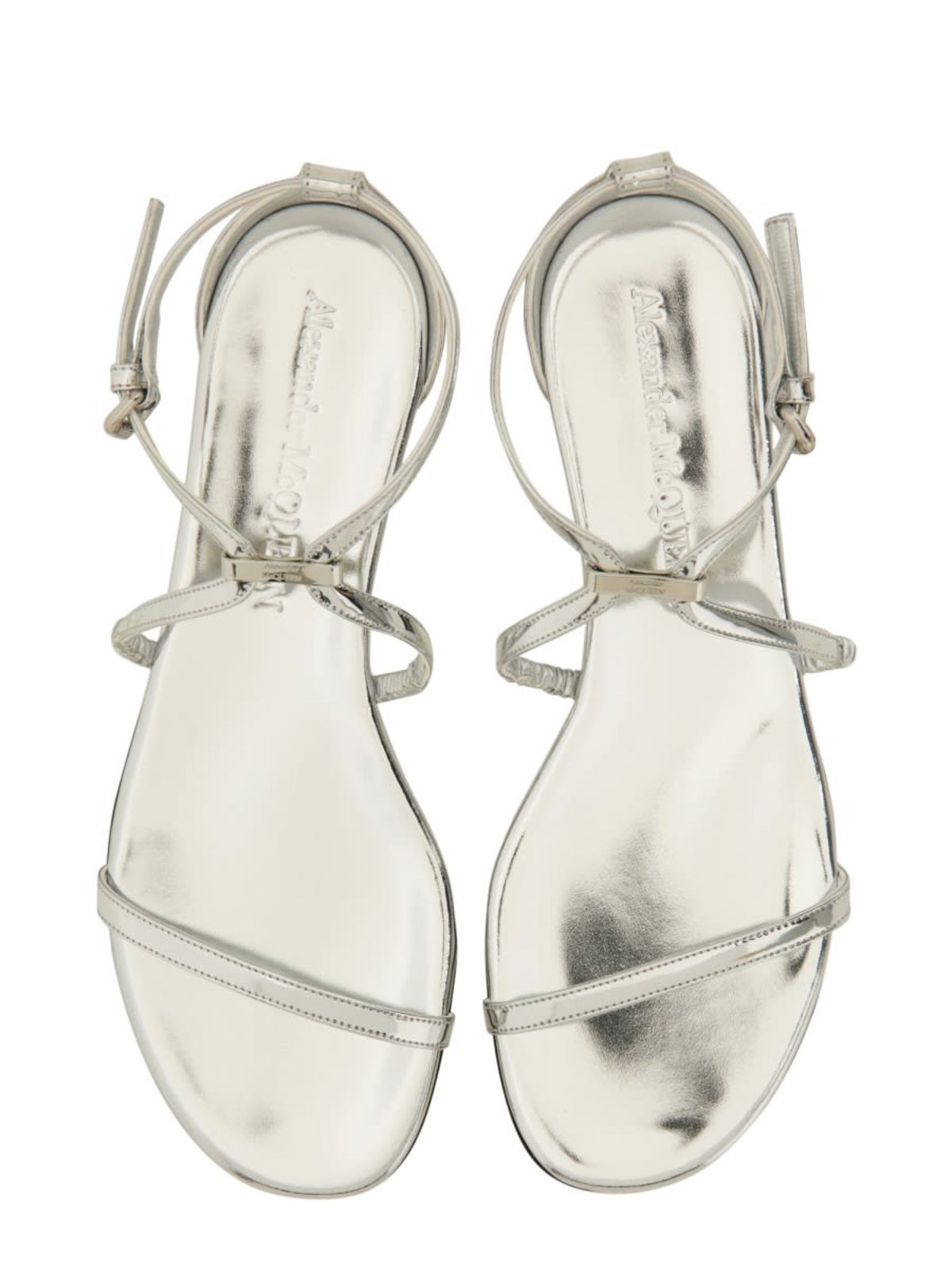 Alexander McQueen Strappy Sandal - Silver - Image 2 of 5
