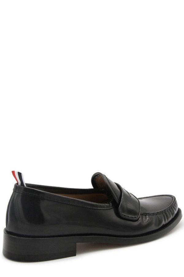 Thom Browne Almond Toe Penny-slot Loafers - Black