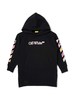KIDS Off-White Watercolor Hoodie Dress - Black - Thumbnail 1