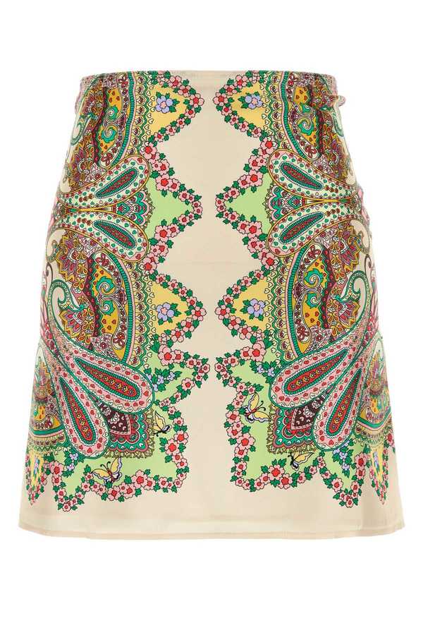 Etro Printed Satin Mini Skirt - X0806