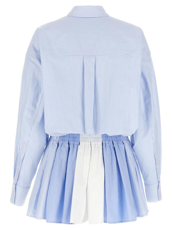 ALEXANDER WANG Prestyled Pleated Boxer Romper - Azure