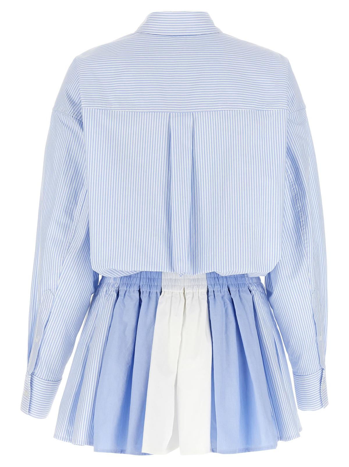 ALEXANDER WANG Prestyled Pleated Boxer Romper - Azure - Image 1 of 4