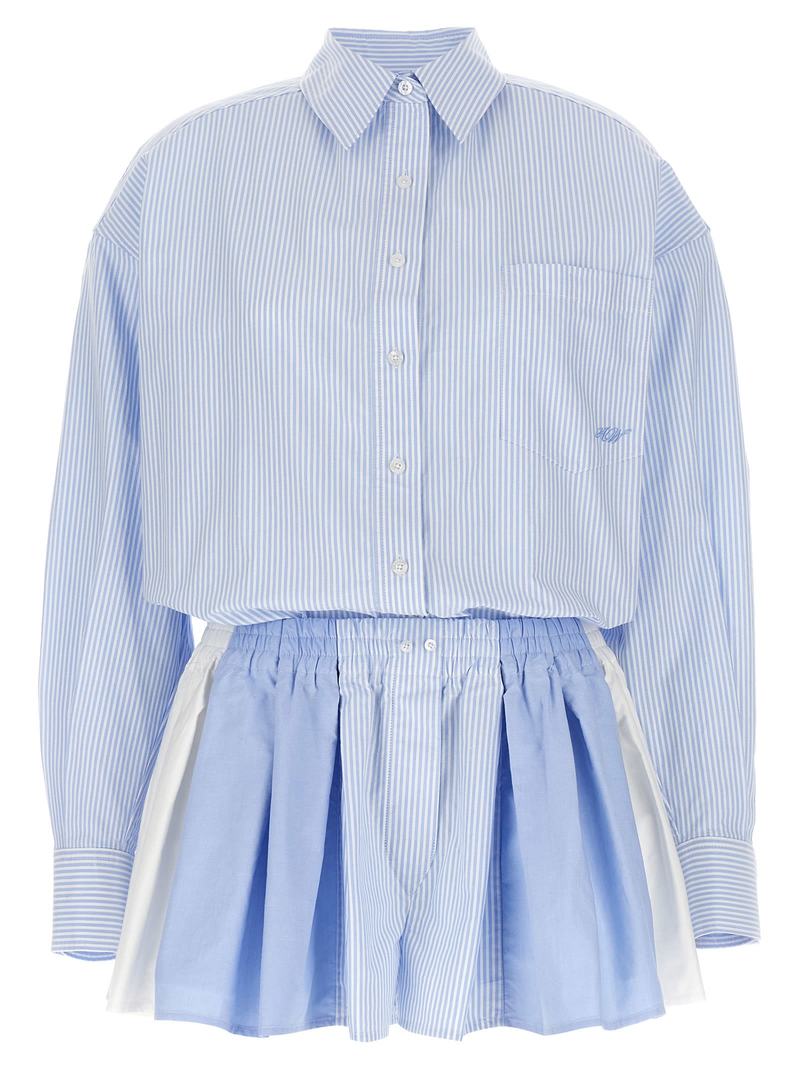 ALEXANDER WANG Prestyled Pleated Boxer Romper - Azure