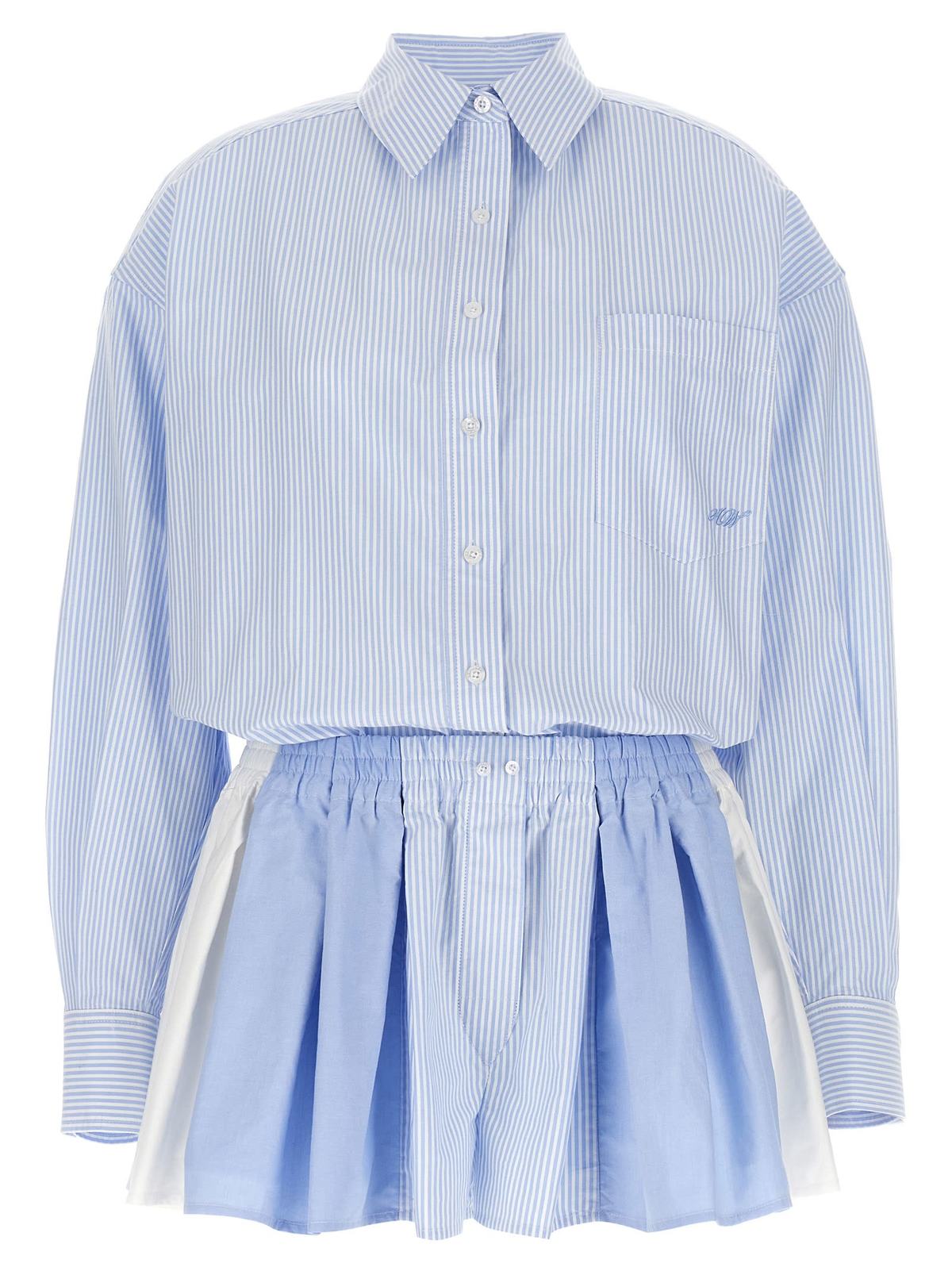 ALEXANDER WANG Prestyled Pleated Boxer Romper - Azure - Image 3 of 4