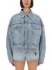 ALEXANDER WANG Denim Clip-on Trucker Jacket - Denim - Thumbnail 1