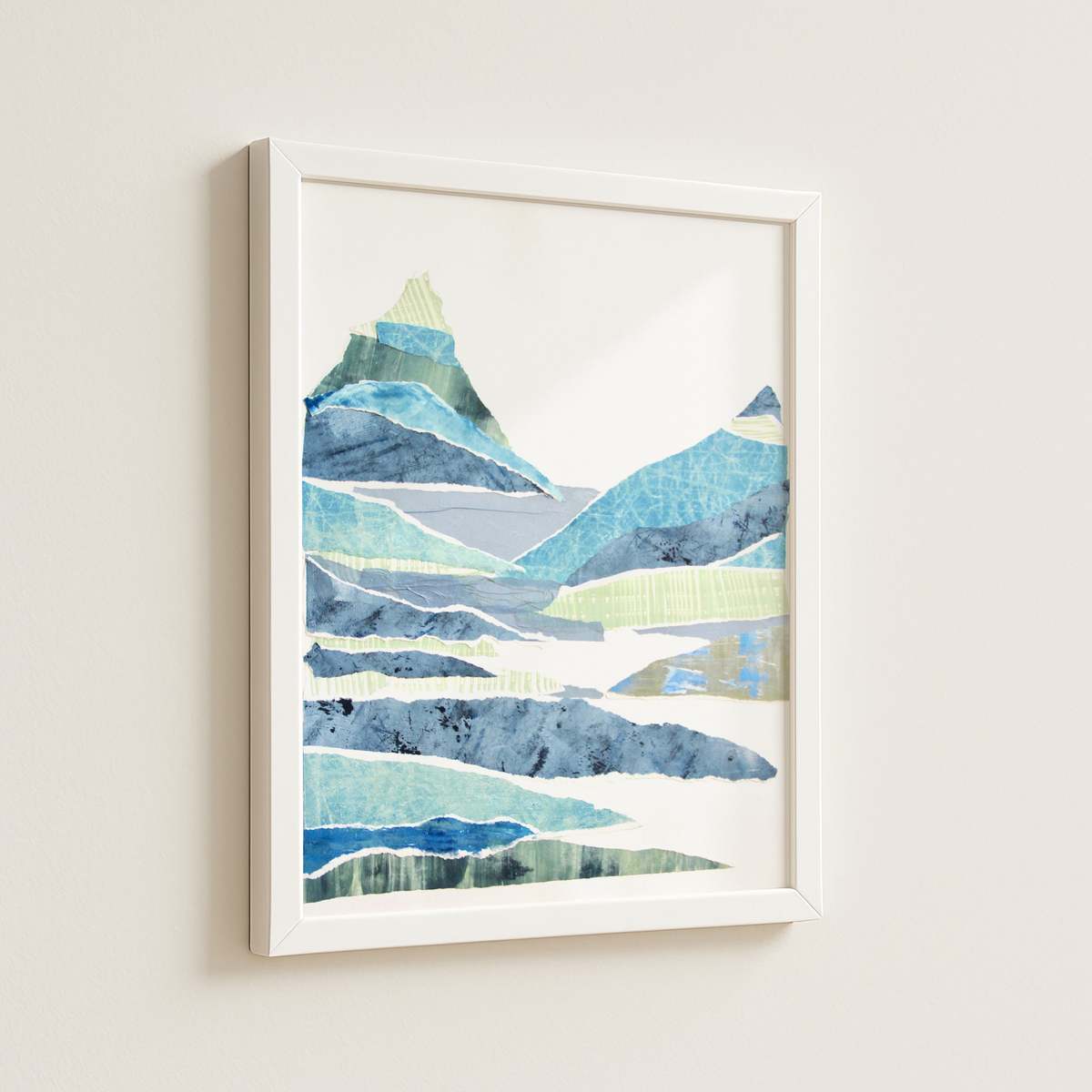 Artxtiles Layered Mountain Small Framed Print - White - Image 2 of 3