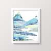 Artxtiles Layered Mountain Small Framed Print - White - Thumbnail 3