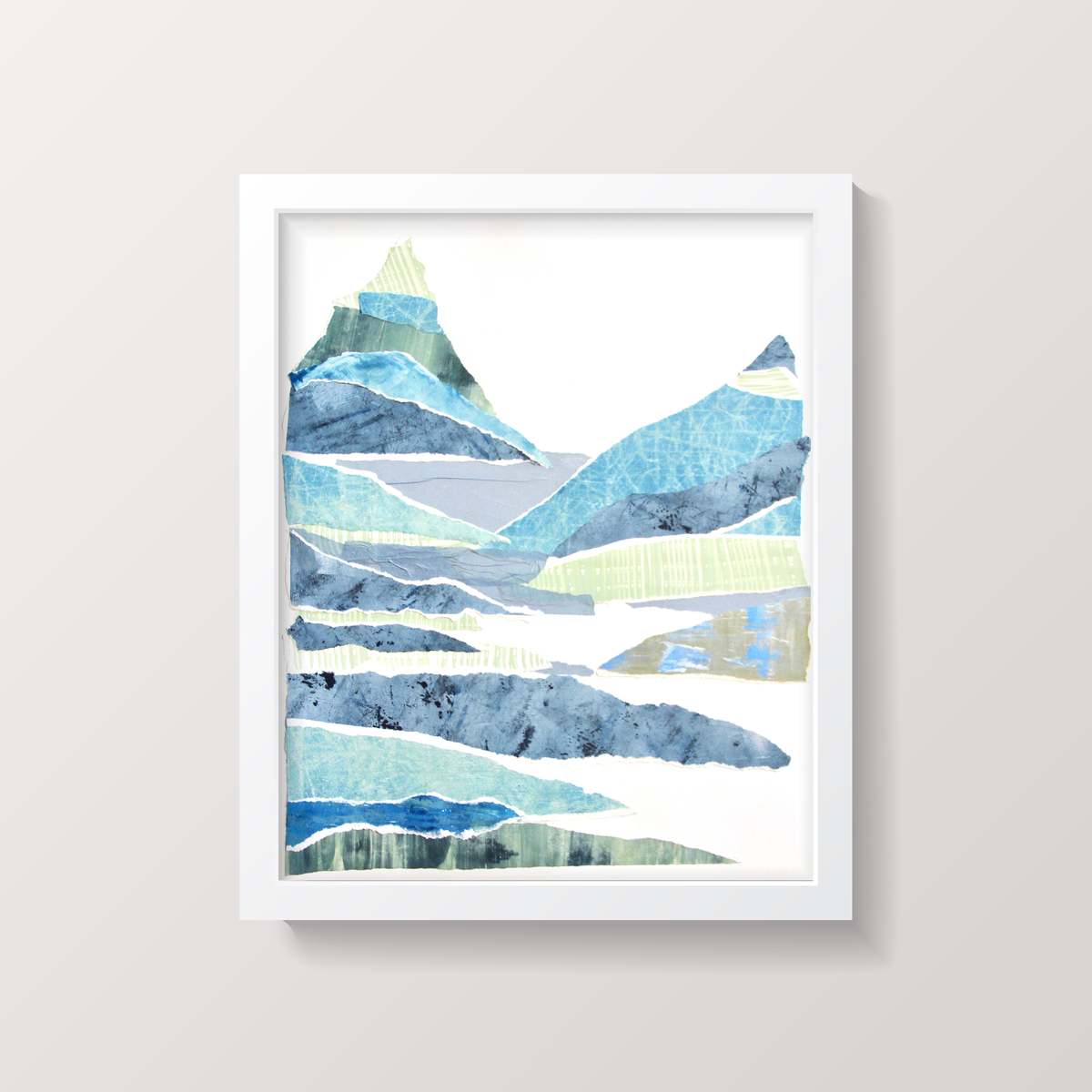 Artxtiles Layered Mountain Small Framed Print - White - Image 3 of 3