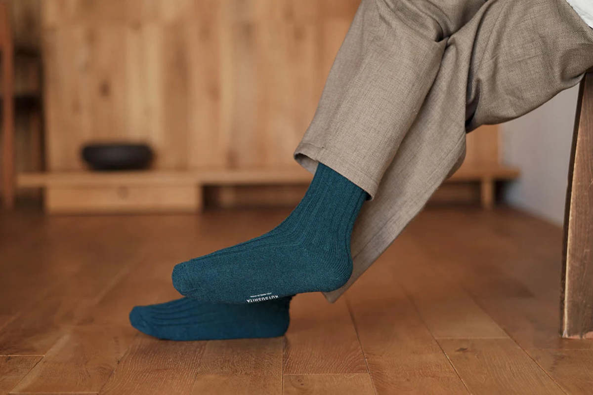 Nishiguchi Kutsushita Cashmere Ribbed Socks - Boston Bag - Image 2 of 3