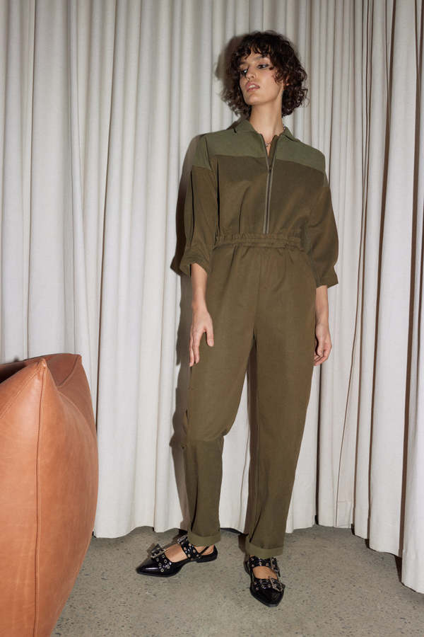 Eve Gravel RIGI combination jumpsuit - pinette/Kaki/Noir
