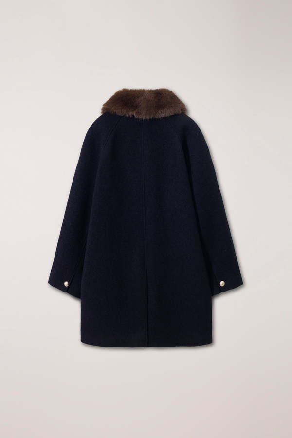 Dunst Boucle Wool Half Coat - Dark Navy | Garmentory