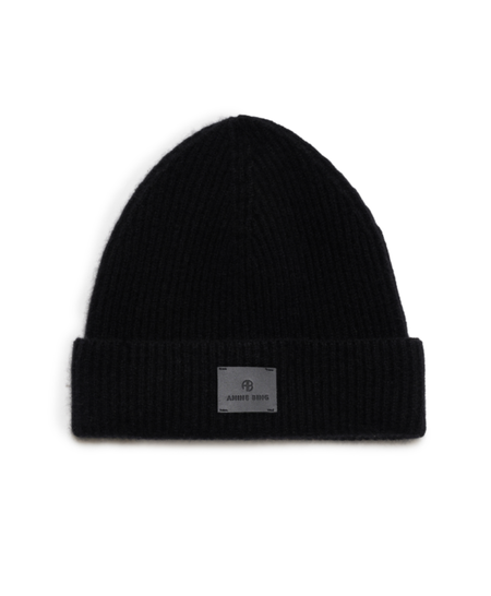 Anine Bing Elia Beanie - Black/Brown Leopard | Garmentory display picture 1