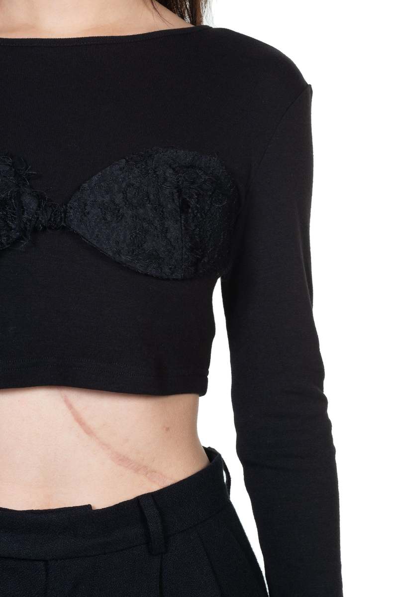 ii sense Ink Long Sleeve Crop Top