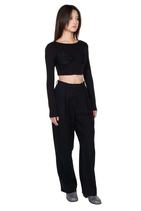 ii sense Ink Long Sleeve Crop Top