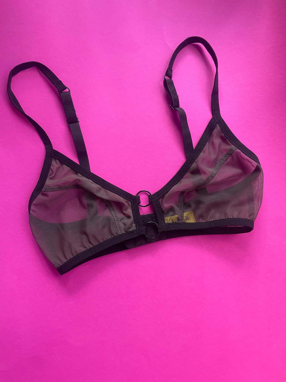 Kayleigh Peddie Evan Mesh Bra with Rings - Charcoal/Black - Image 2 of 3