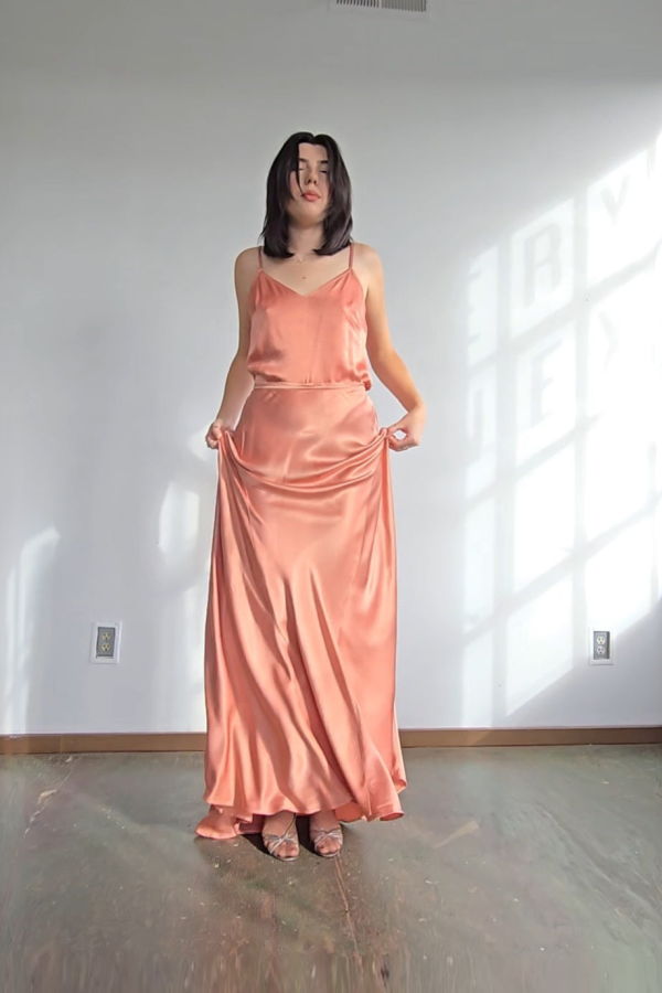 Ghost London Peach Satin Set