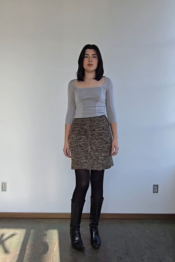 Prada Vintage Wool + Cashmere Chunky Knit Skirt