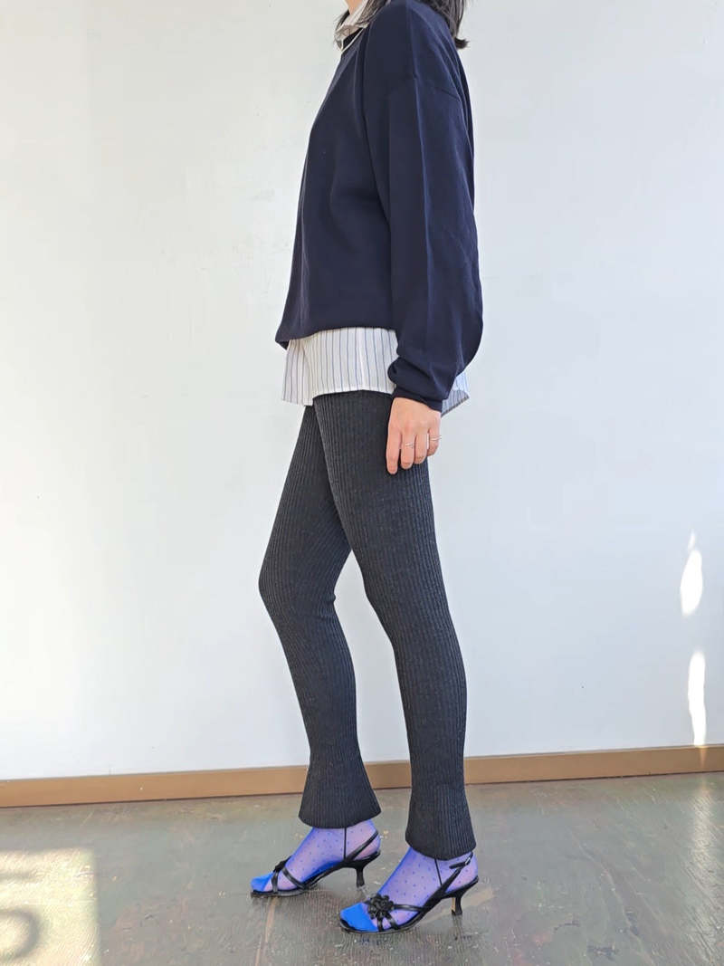 Prada Wool Low Rise Baby Flare Leggings