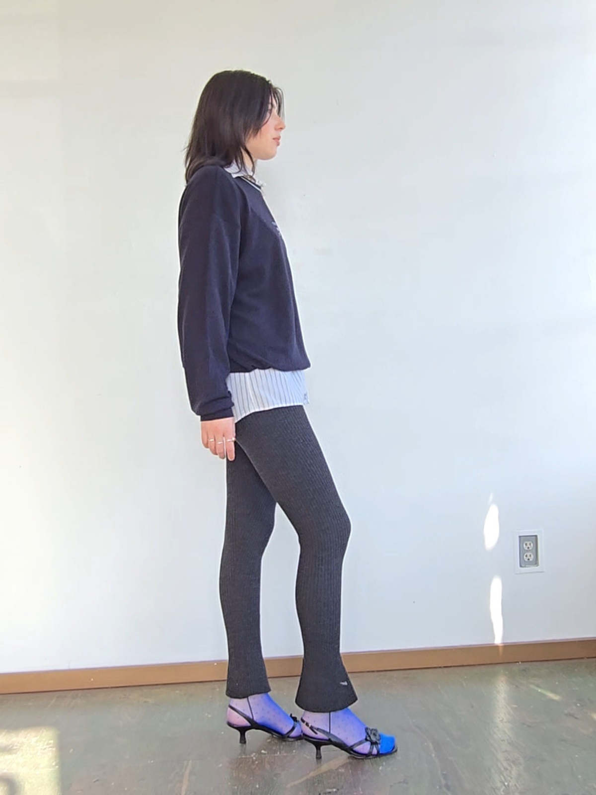 Prada Wool Low Rise Baby Flare Leggings - Image 5 of 5