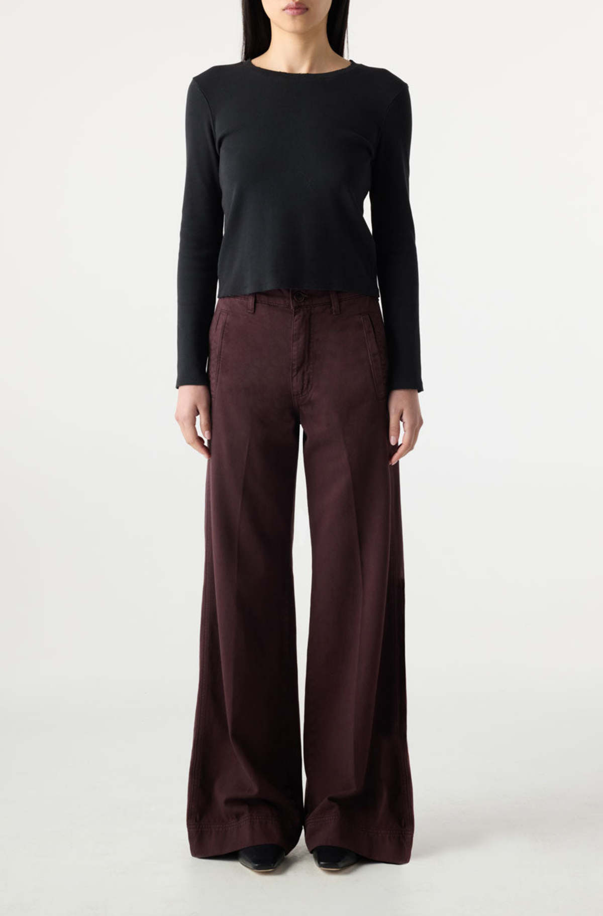 AMO DENIM Frida Trouser - Aubergine - Image 1 of 4