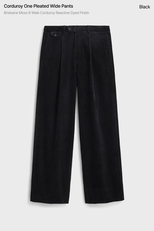 Pottery Corduroy One Pleated Wide Pants
