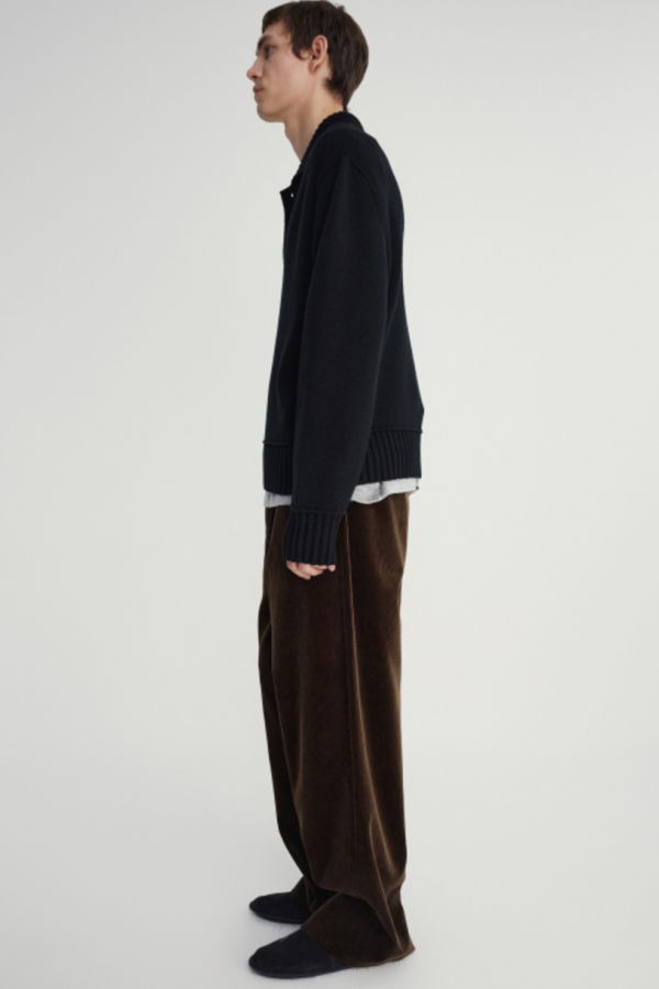 Pottery Corduroy One Pleated Wide Pants