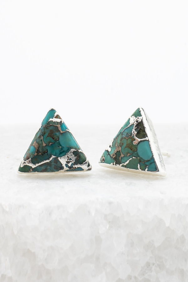Starfish Project Ellie Triangle Turquoise Stud Earrings