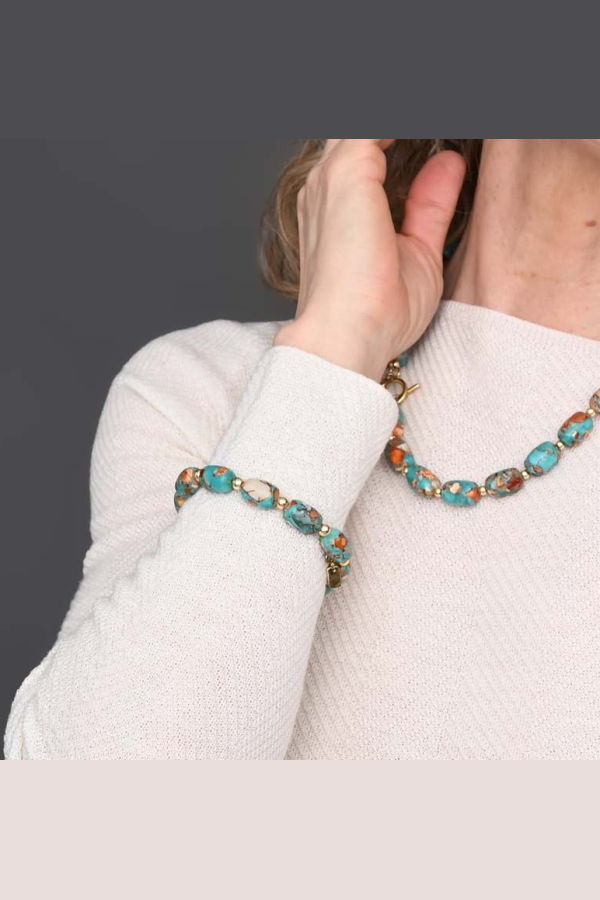 Starfish Project Sierra Bloom Turquoise Emperor Stone Beaded Bracelet