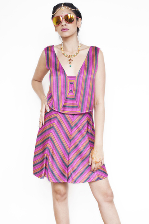 Abacaxi Handloom Stripe Skirt Abacaxi Handloom Stripe Skirt