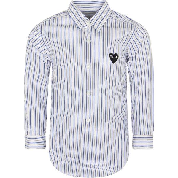 KIDS Comme des Garons PLAY Striped Shirt - Light Blue