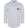 KIDS Comme des Garçons PLAY Striped Shirt - Light Blue - Thumbnail 1