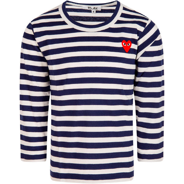 KIDS Comme des Garons PLAY Striped T-shirt With Heart