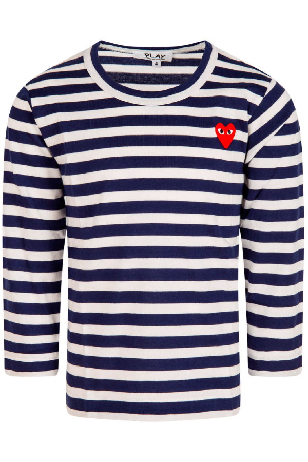 KIDS Comme des Garçons PLAY Striped T-shirt With Heart