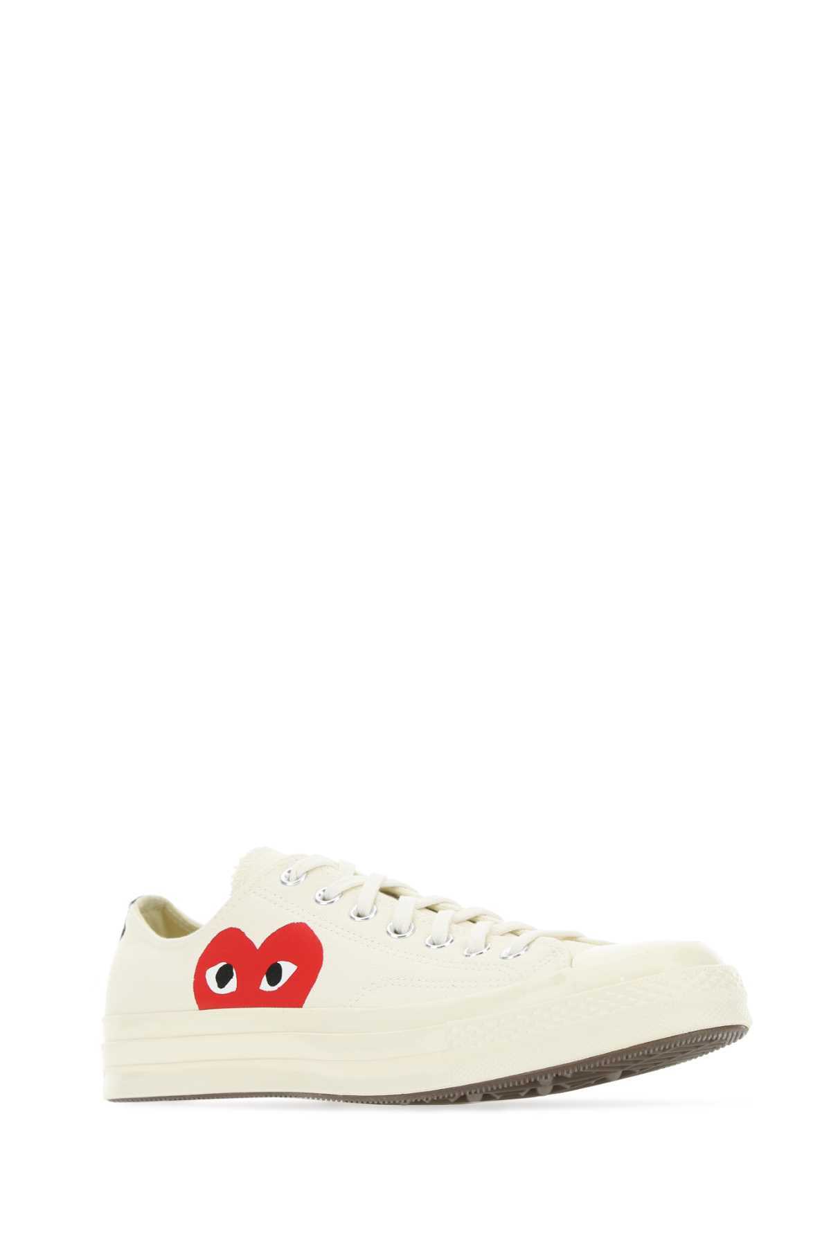 Comme des Garçons PLAY x Converse Canvas Sneakers - White - Image 2 of 2