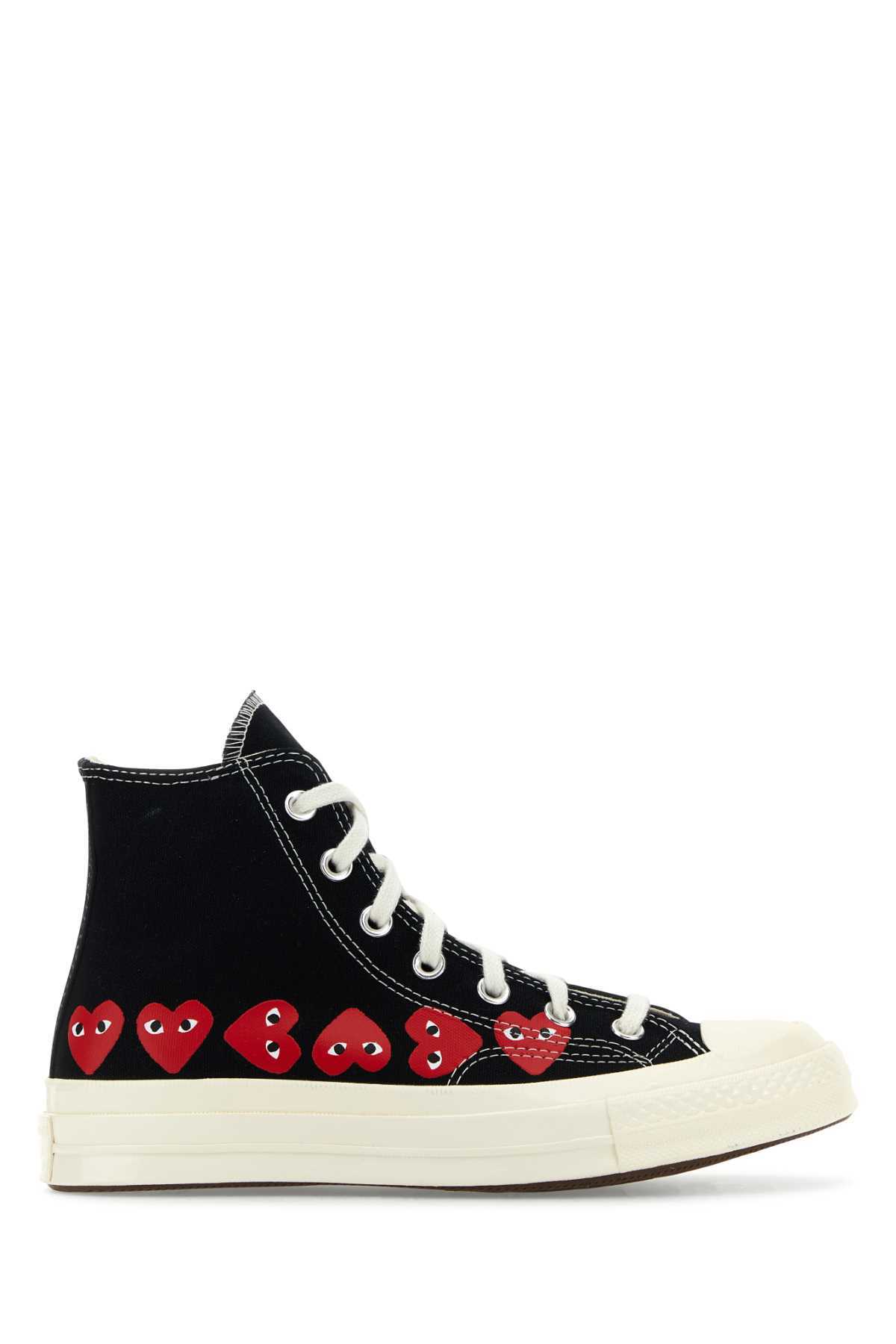 Comme des Garçons PLAY Comme des Garçons x Converse Canvas Sneakers - Black - Image 1 of 2