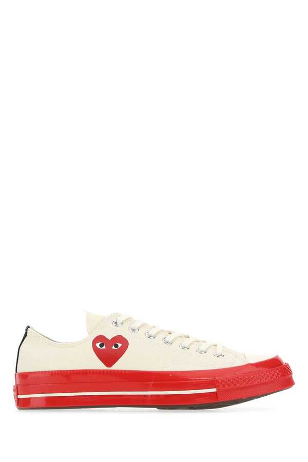 Comme des Garons PLAY x Converse Canvas Sneakers - Ivory