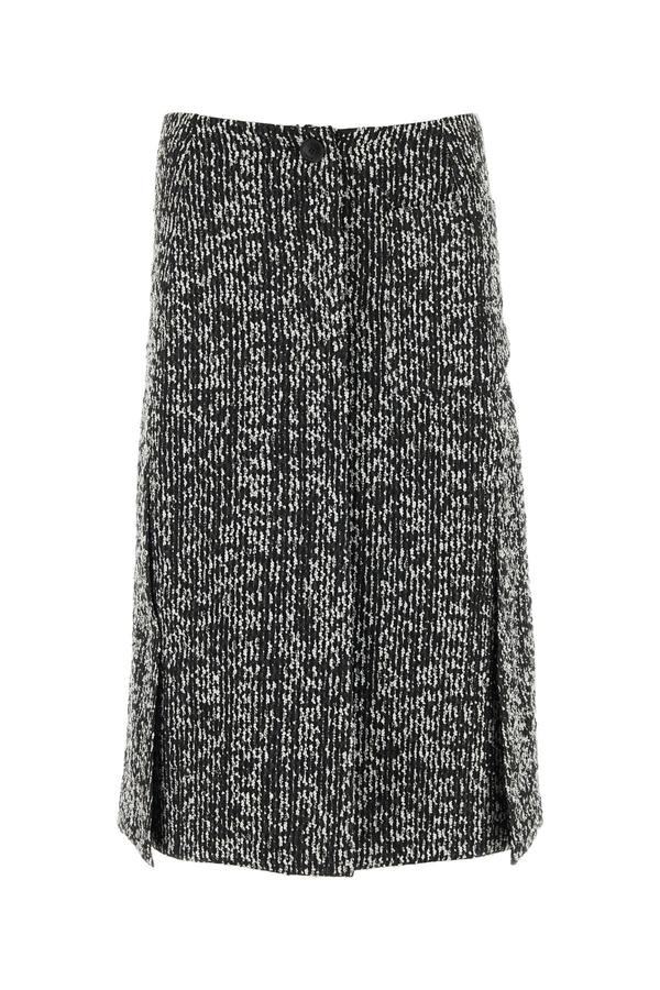 Lanvin Two-Tone Boucl Skirt - Black/White