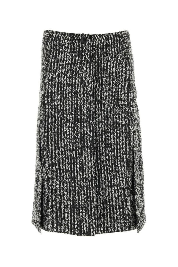 Lanvin Two-Tone Bouclé Skirt - Black/White