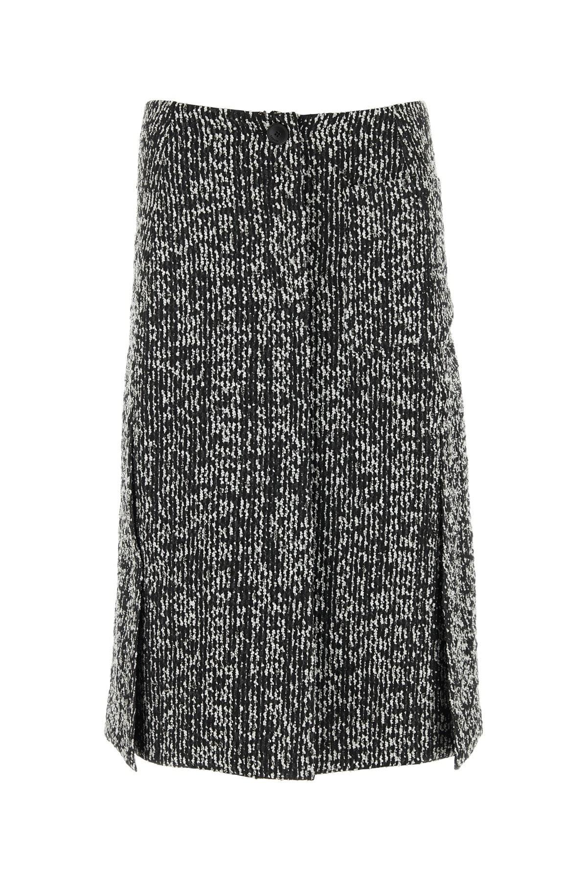 Lanvin Two-Tone Bouclé Skirt - Black/White - Image 1 of 2