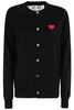 Comme des Garçons PLAY Round Neck Cardigan Red Emblem Cardigan - Thumbnail 1