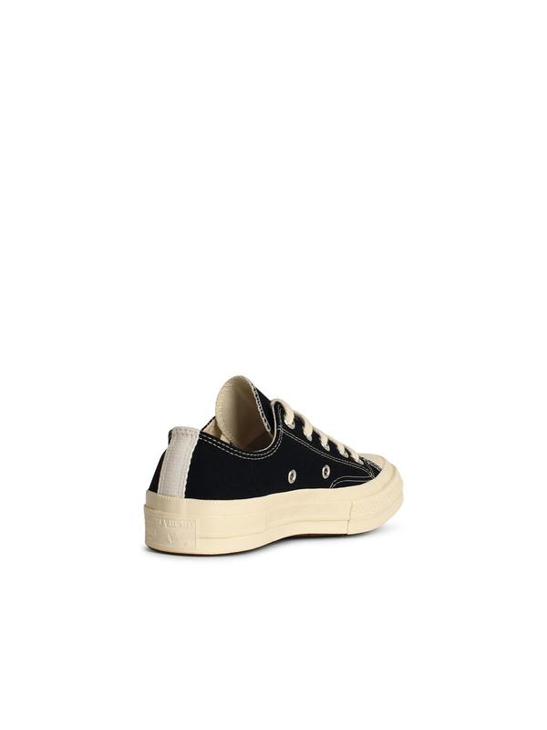 Comme des Garons PLAY Red Heart Tela Sneakers - Black
