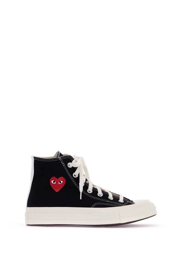 Comme des Garons PLAY x Converse Hi-Top 70 Chuck Sneakers - Black
