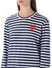 Comme des Garçons PLAY Striped T-shirt With Crystal Heart - Navy/White - Thumbnail 3