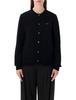 Comme des Garçons PLAY Wool Cardigan With Crystal Heart - Cardigan - Black - Thumbnail 1