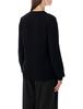 Comme des Garçons PLAY Wool V-Neck Sweater With Black Heart And Crystals - Black - Thumbnail 2