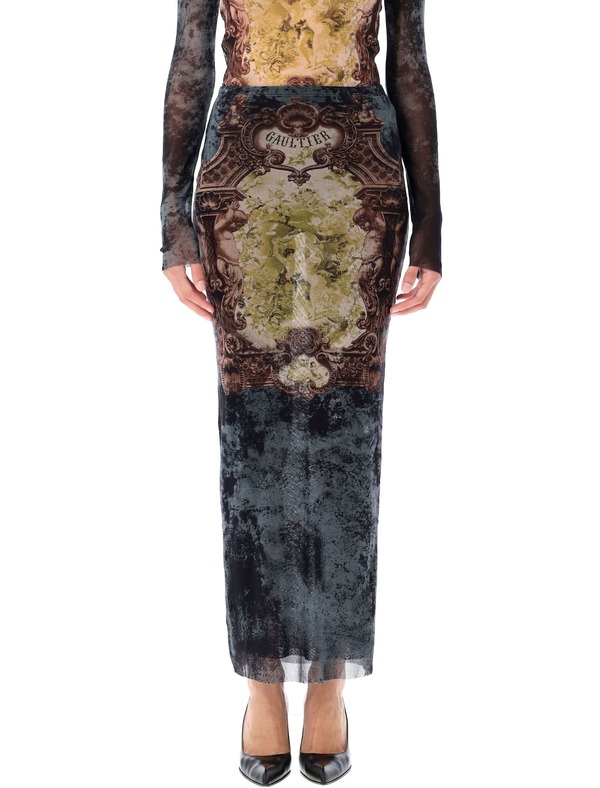 Jean Paul Gaultier The Long Mdaillon Skirt - Black Blue Green