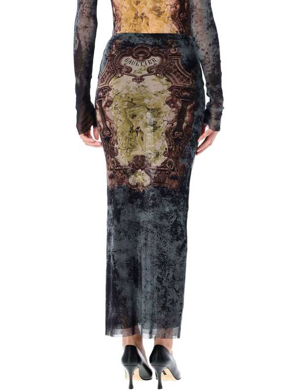 Jean Paul Gaultier The Long Mdaillon Skirt - Black Blue Green