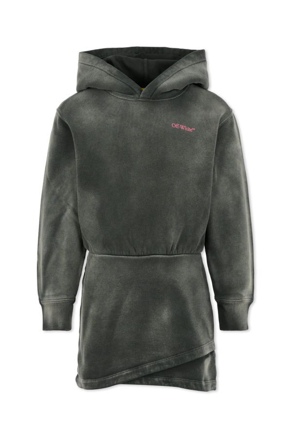 KIDS Off-White Grey Dress With Logo - Gray Dress